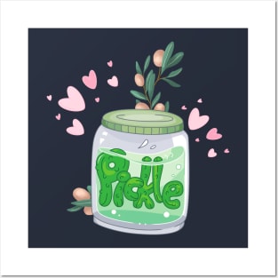 Cute Pickle Jar Posters and Art